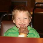 Little Boy with Chocolate Ice Cream