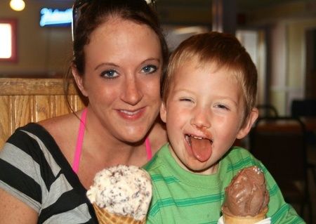 Mother and Son with Ice Cream Cones